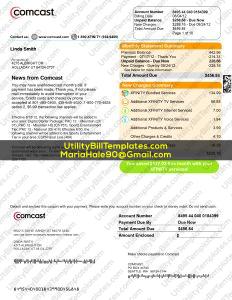 Fake Comcast Bill Template PDF PSD